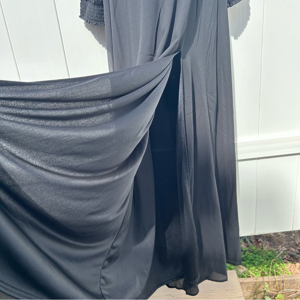 Baltic Born Giselle Maxi Dress Black Chiffon Maxi with Smocked Bodice | Large - Picture 14 of 16